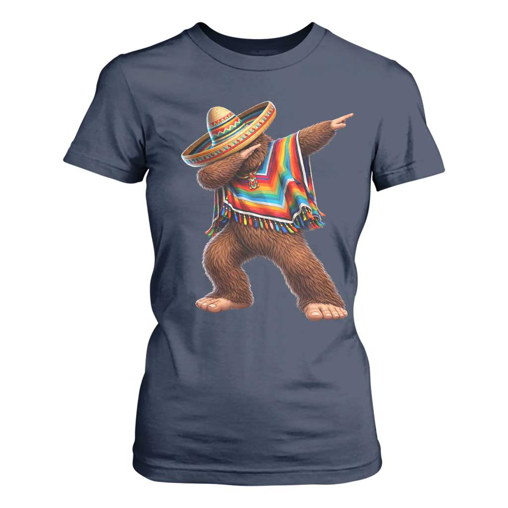 Mexican Bigfoot Dabbing Cinco de Mayo Funny Fiesta T Shirt For Women TS11 Navy Print Your Wear