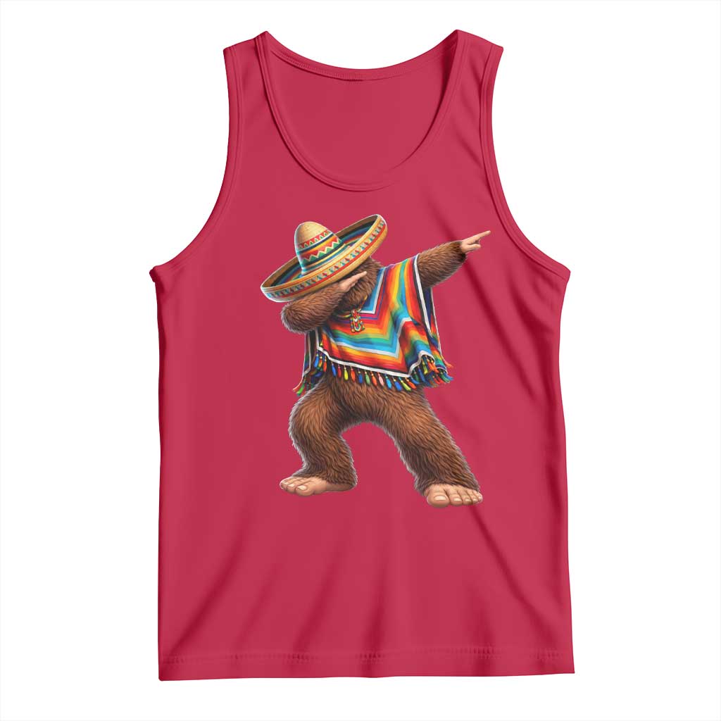 Mexican Bigfoot Dabbing Cinco de Mayo Funny Fiesta Tank Top TS11 Red Print Your Wear