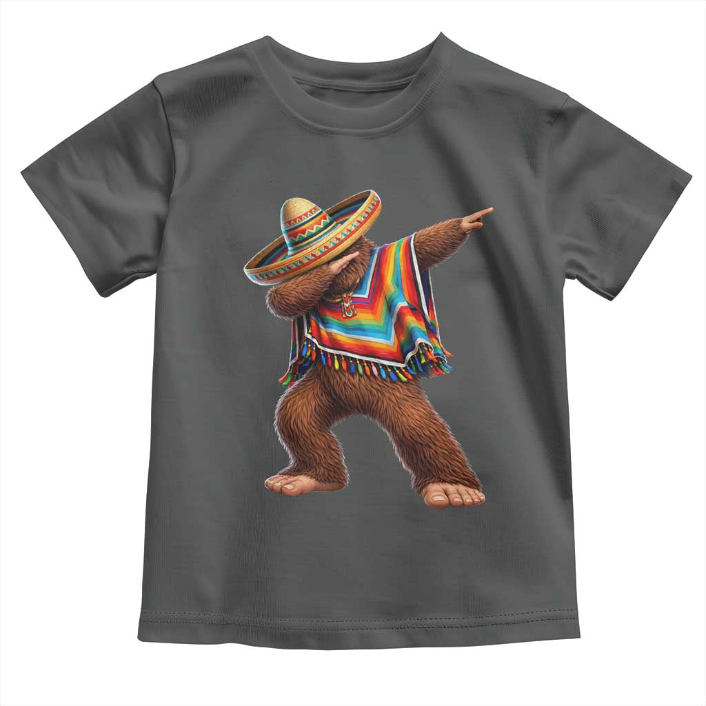 Mexican Bigfoot Dabbing Cinco de Mayo Funny Fiesta Toddler T Shirt TS11 Dark Heather Print Your Wear