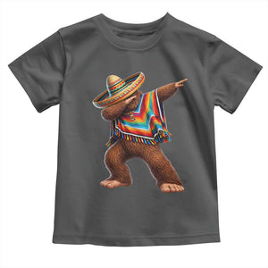 Mexican Bigfoot Dabbing Cinco de Mayo Funny Fiesta Toddler T Shirt TS11 Dark Heather Print Your Wear