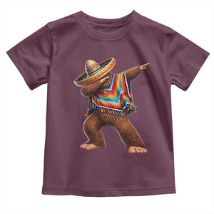 Mexican Bigfoot Dabbing Cinco de Mayo Funny Fiesta Toddler T Shirt TS11 Maroon Print Your Wear