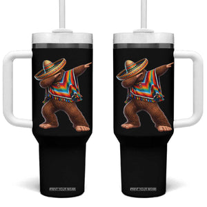 Mexican Bigfoot Dabbing Cinco de Mayo Funny Fiesta Tumbler With Handle TS11 One Size: 40 oz Black Print Your Wear