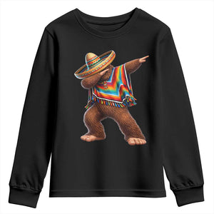 Mexican Bigfoot Dabbing Cinco de Mayo Funny Fiesta Youth Sweatshirt TS11 Black Print Your Wear