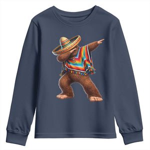 Mexican Bigfoot Dabbing Cinco de Mayo Funny Fiesta Youth Sweatshirt TS11 Navy Print Your Wear