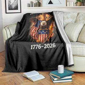 Faith Freedom 250 Years Throw Blanket Christian USA Independence 1776 2026 Bald Eagle TS11 Print Your Wear