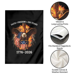 Faith Freedom 250 Years Garden Flag Christian USA Independence 1776 2026 Bald Eagle TS11 Print Your Wear