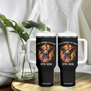Faith Freedom 250 Years Tumbler With Handle Christian USA Independence 1776 2026 Bald Eagle TS11 Print Your Wear