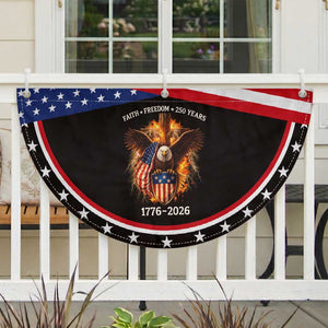 Faith Freedom 250 Years Patriotic Fan Flag Christian USA Independence 1776 2026 Bald Eagle