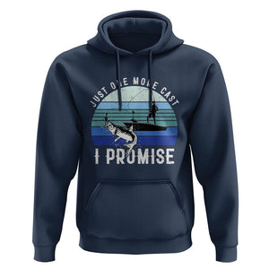 Fishing Hoodie Just One More Cast I Promise TS11 Navy Print Your Wear
