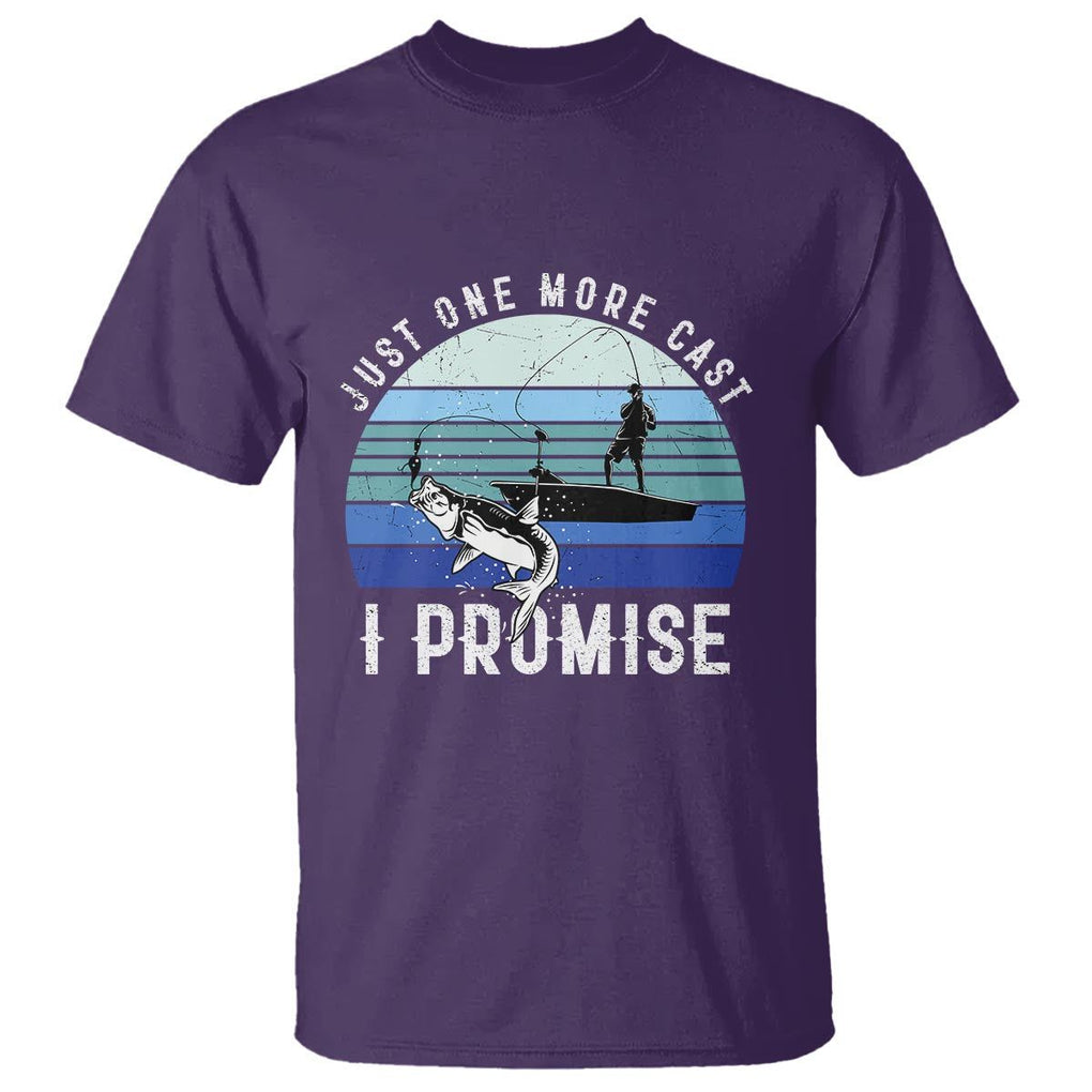 Fishing T Shirt Just One More Cast I Promise TS11 Purple Print Your Wear