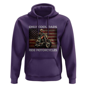 Only Cool Dads Ride Motorcycle Hoodie Vintage USA Flag Father's Day TS11 Purple Print Your Wear