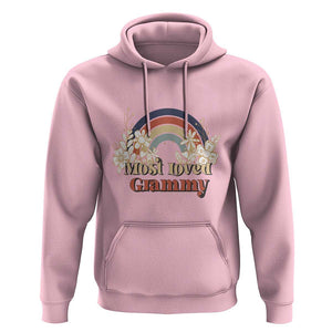 Grandma Hoodie Most Loved Grammy Retro Groovy TS11 Light Pink Print Your Wear