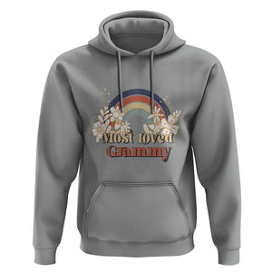 Grandma Hoodie Most Loved Grammy Retro Groovy TS11 Sport Gray Print Your Wear
