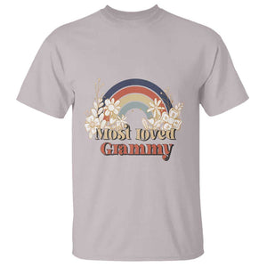 Grandma T Shirt Most Loved Grammy Retro Groovy TS11 Ice Gray Print Your Wear