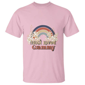 Grandma T Shirt Most Loved Grammy Retro Groovy TS11 Light Pink Print Your Wear
