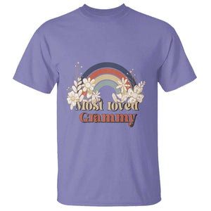 Grandma T Shirt Most Loved Grammy Retro Groovy TS11 Violet Print Your Wear