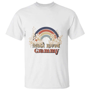 Grandma T Shirt Most Loved Grammy Retro Groovy TS11 White Print Your Wear