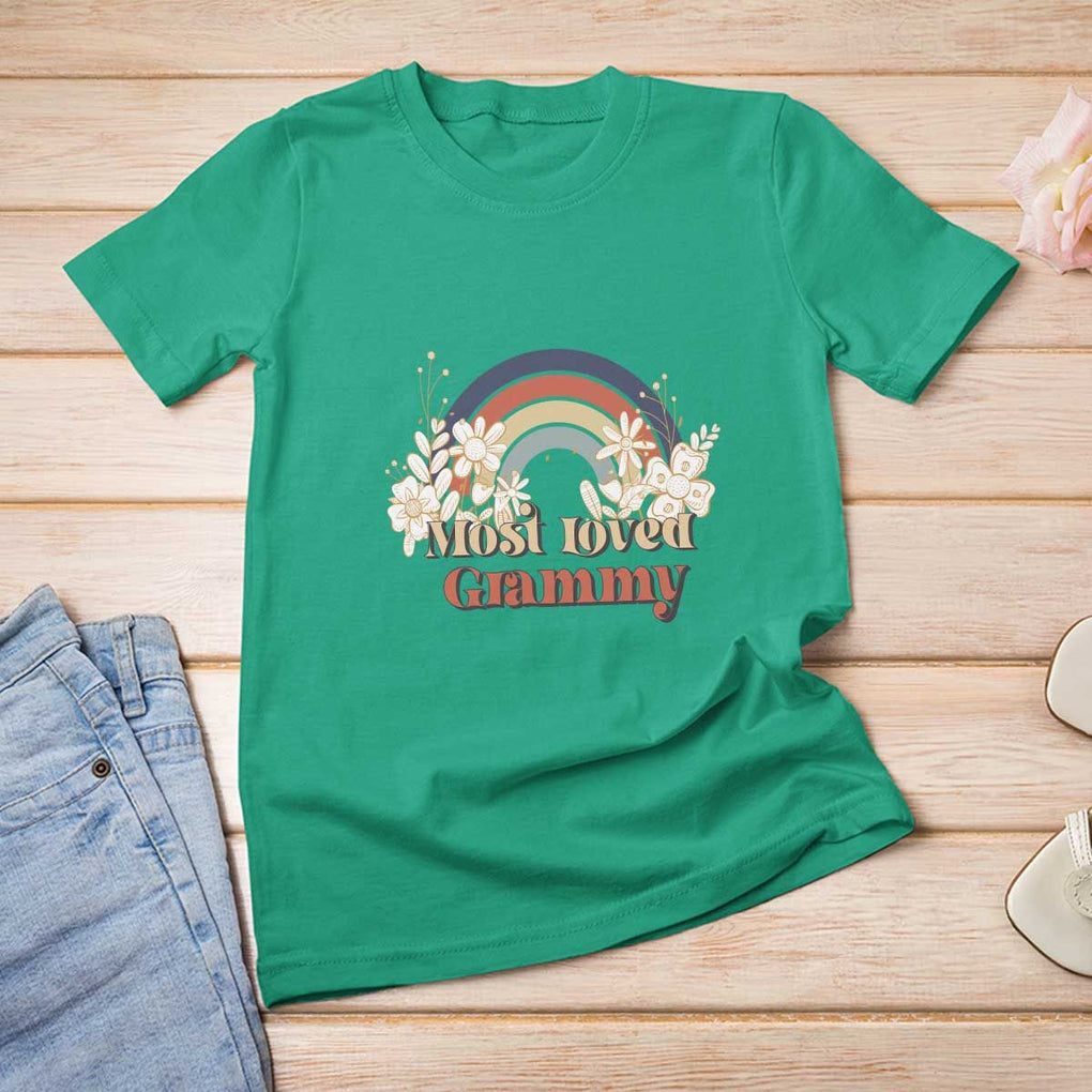 Grandma T Shirt For Women Most Loved Grammy Retro Groovy TS11 Irish Green Print Your Wear