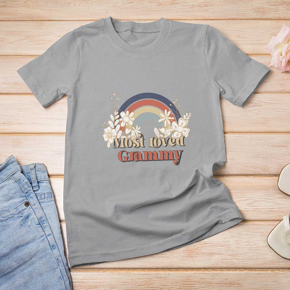 Grandma T Shirt For Women Most Loved Grammy Retro Groovy TS11 Sport Gray Print Your Wear