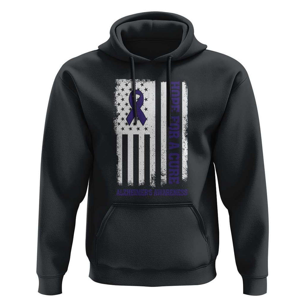 Alzheimer's Awareness Hoodie Hope For A Cure Alzheimer's Supporter TS11 Black Print Your Wear