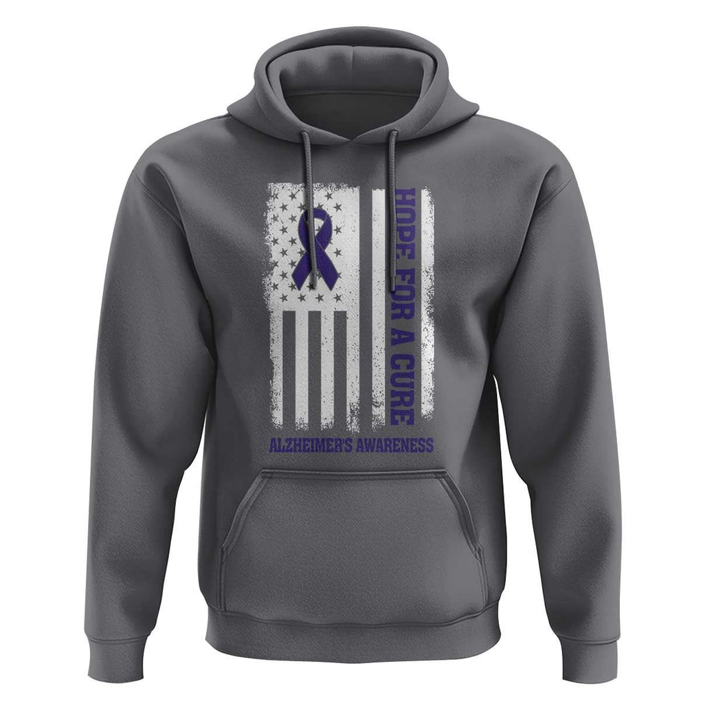 Alzheimer's Awareness Hoodie Hope For A Cure Alzheimer's Supporter TS11 Charcoal Print Your Wear