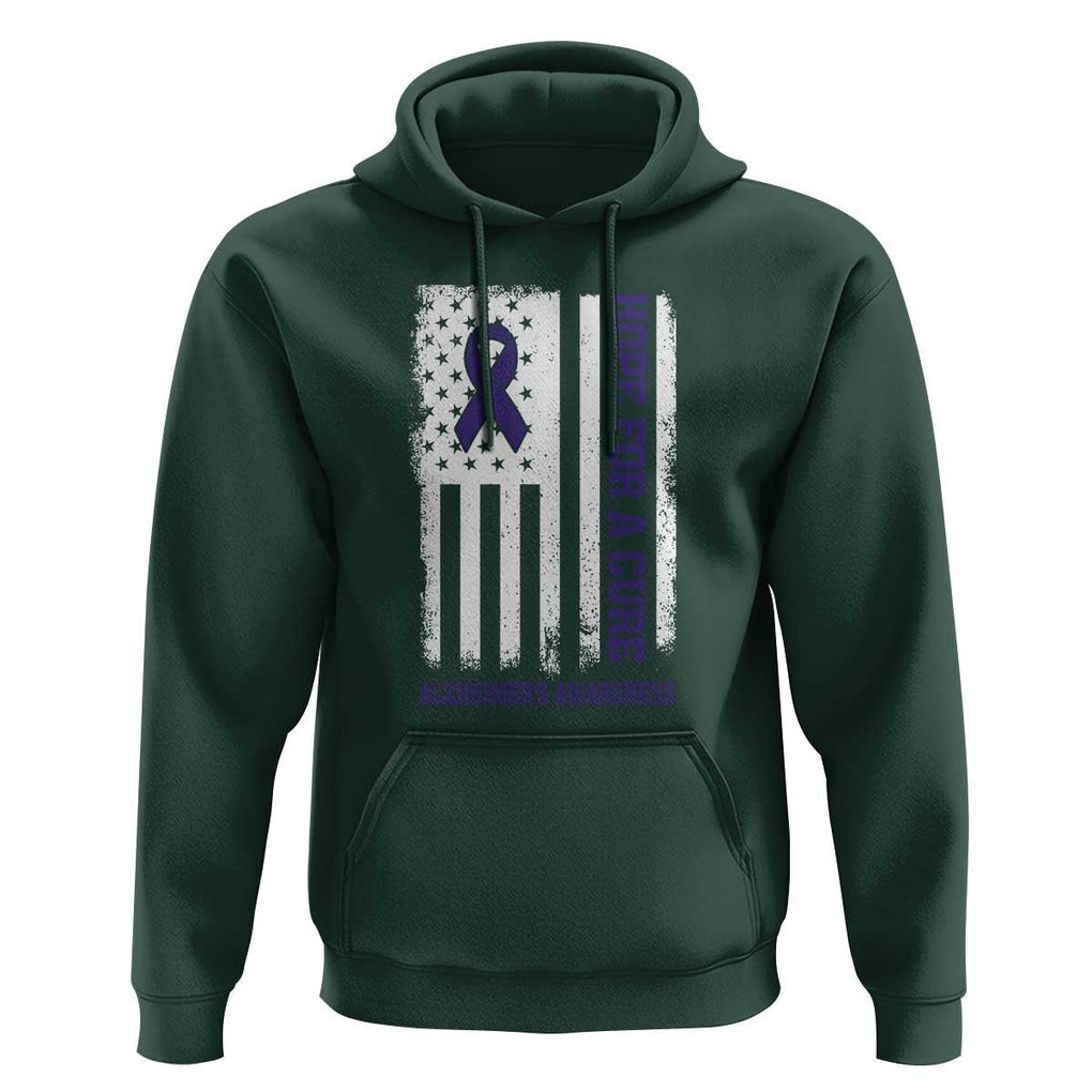Alzheimer's Awareness Hoodie Hope For A Cure Alzheimer's Supporter TS11 Dark Forest Green Print Your Wear