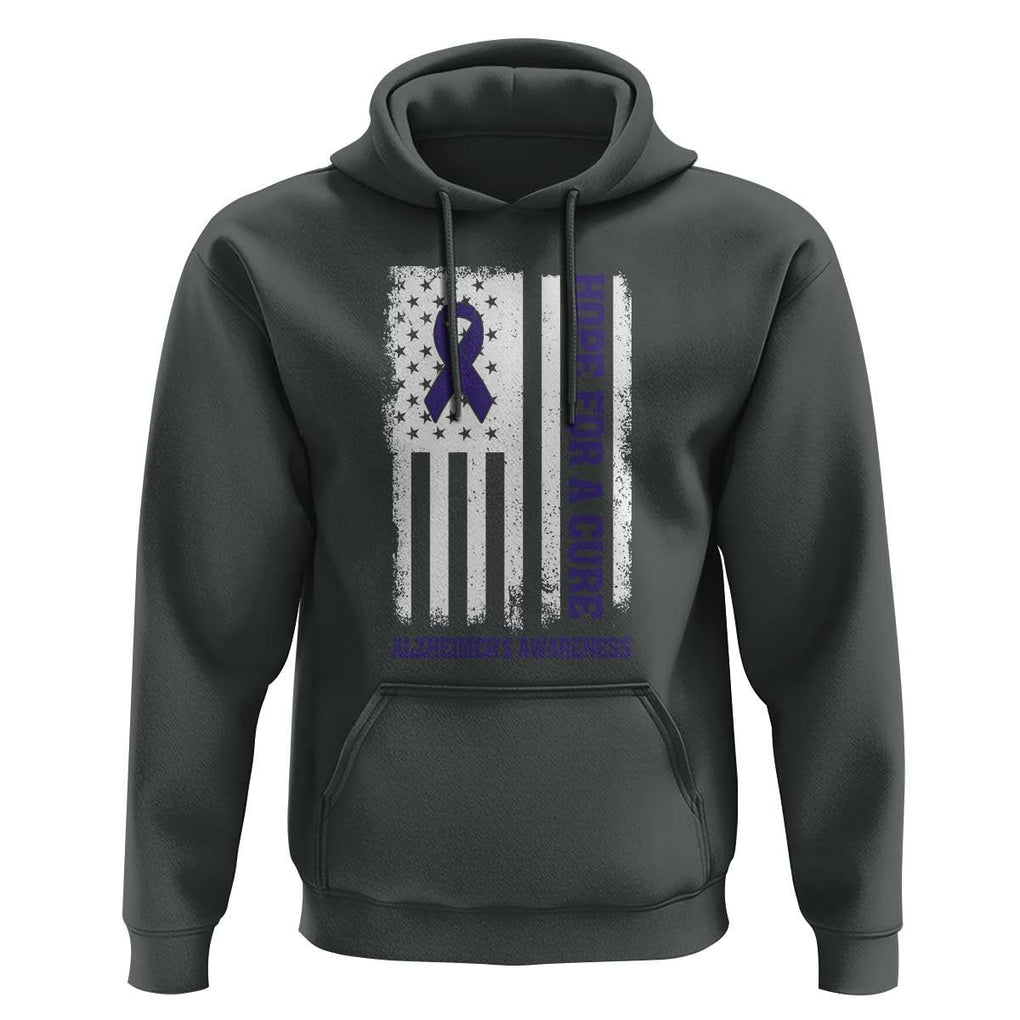 Alzheimer's Awareness Hoodie Hope For A Cure Alzheimer's Supporter TS11 Dark Heather Print Your Wear