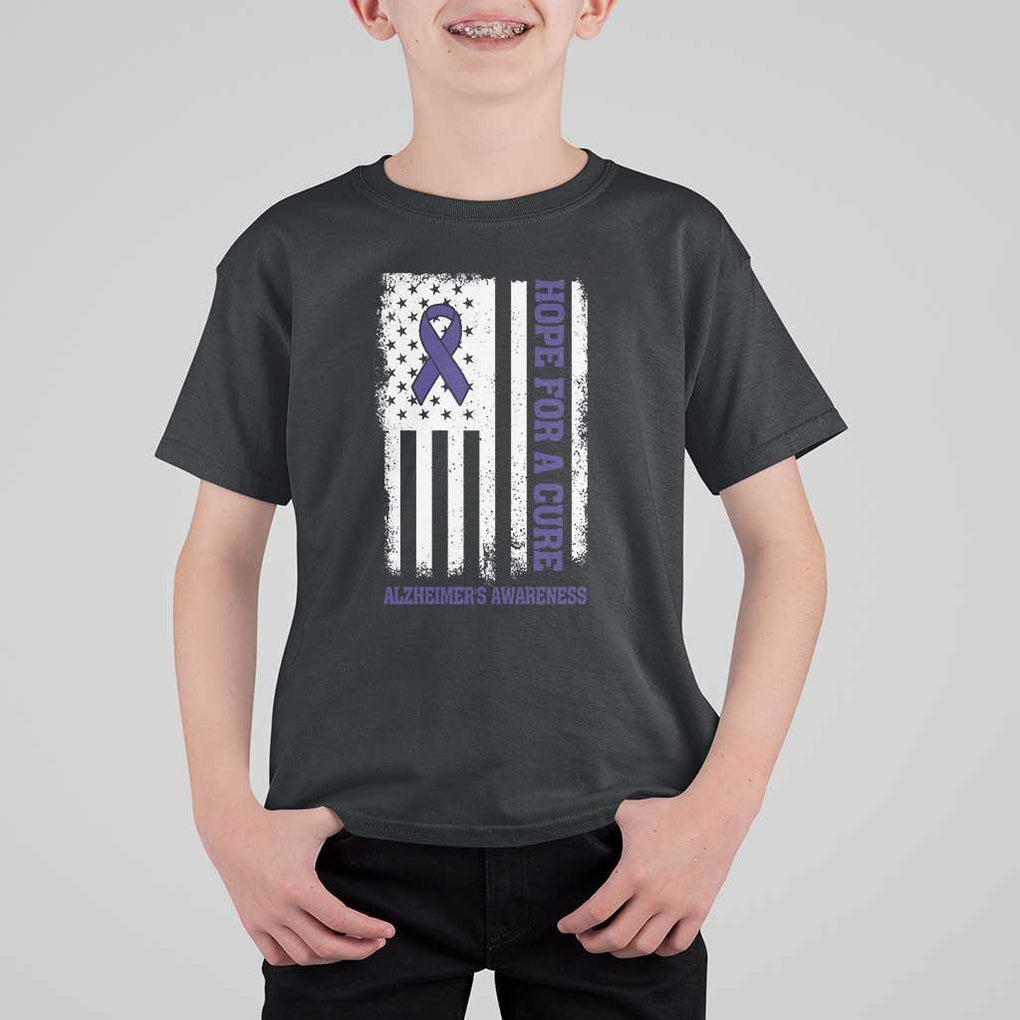 Alzheimer's Awareness T Shirt For Kid Hope For A Cure Alzheimer's Supporter TS11 Black Print Your Wear