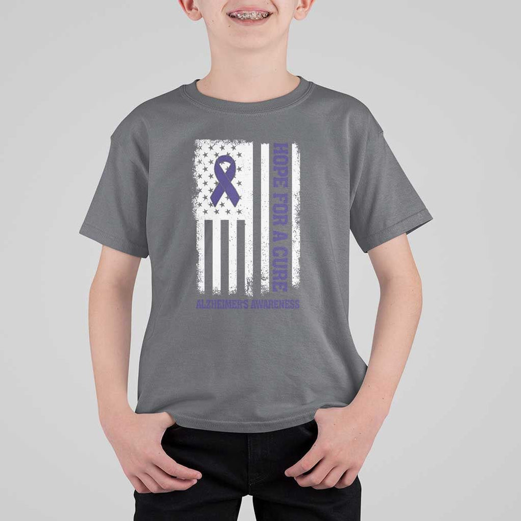Alzheimer's Awareness T Shirt For Kid Hope For A Cure Alzheimer's Supporter TS11 Charcoal Print Your Wear