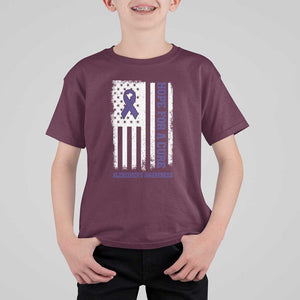 Alzheimer's Awareness T Shirt For Kid Hope For A Cure Alzheimer's Supporter TS11 Maroon Print Your Wear