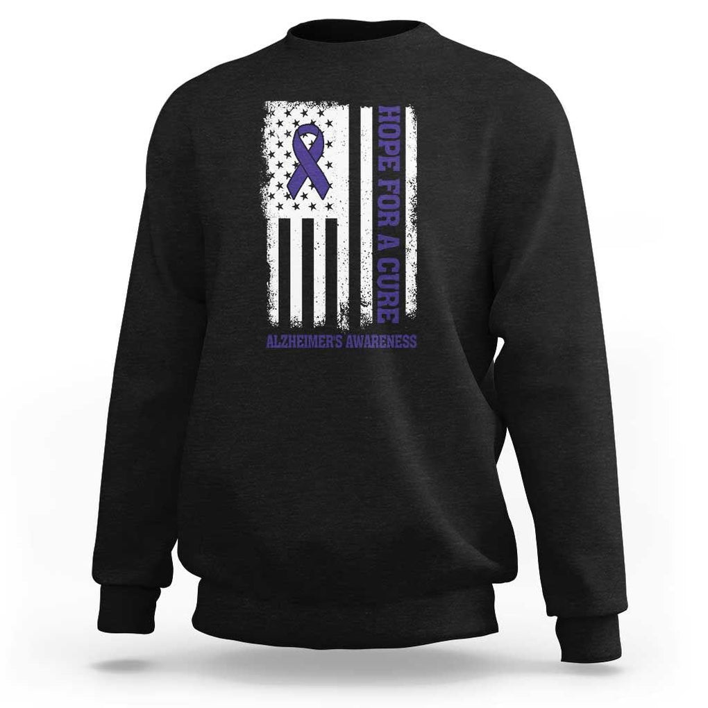 Alzheimer's Awareness Sweatshirt Hope For A Cure Alzheimer's Supporter TS11 Black Print Your Wear