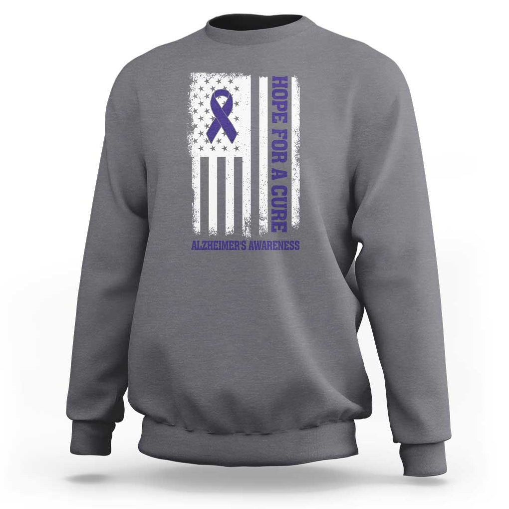 Alzheimer's Awareness Sweatshirt Hope For A Cure Alzheimer's Supporter TS11 Charcoal Print Your Wear