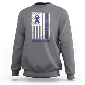 Alzheimer's Awareness Sweatshirt Hope For A Cure Alzheimer's Supporter TS11 Charcoal Print Your Wear