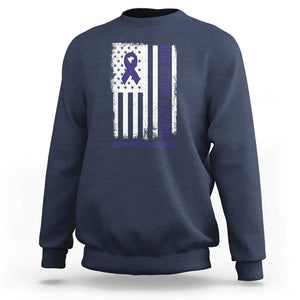 Alzheimer's Awareness Sweatshirt Hope For A Cure Alzheimer's Supporter TS11 Navy Print Your Wear