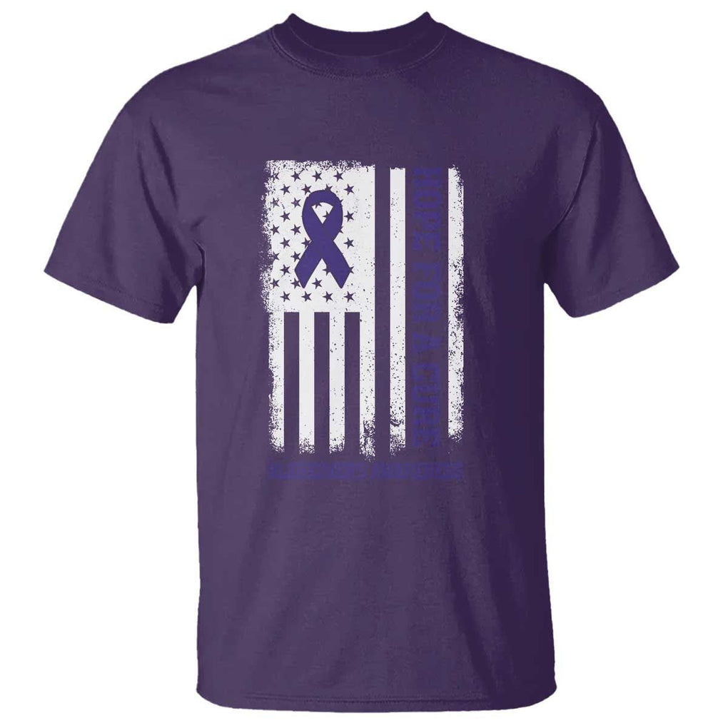 Alzheimer's Awareness T Shirt Hope For A Cure Alzheimer's Supporter TS11 Purple Print Your Wear