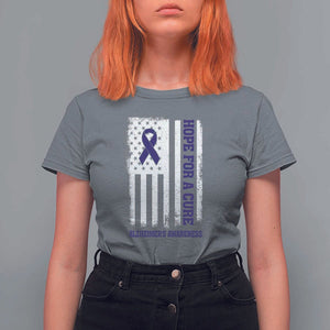 Alzheimer's Awareness T Shirt For Women Hope For A Cure Alzheimer's Supporter TS11 Charcoal Print Your Wear