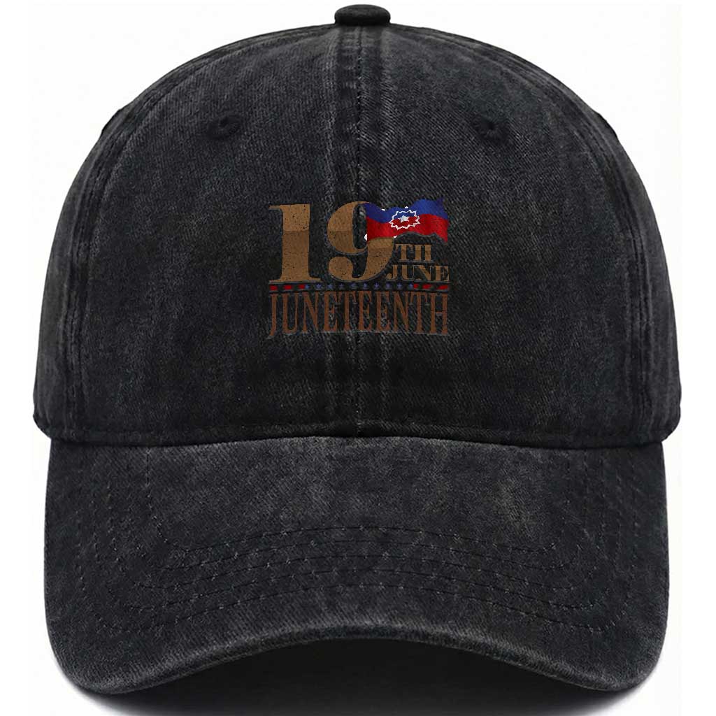 19th June Juneteenth Freedom Day Washed Cotton Baseball Cap Juneteenth Flag
