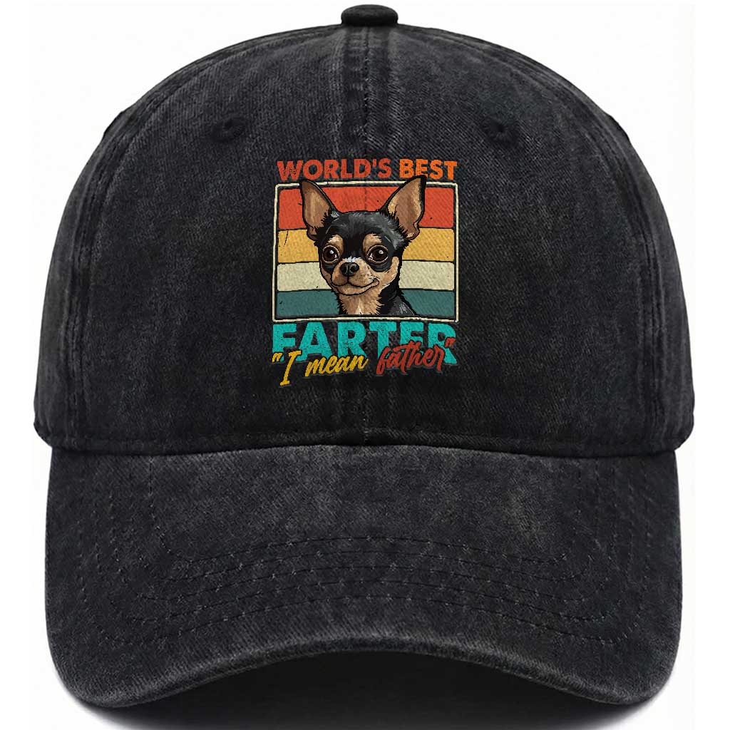 Funny World's Best Farter I Mean Father Washed Cotton Baseball Cap Dog Dad TS11 Print Your Wear