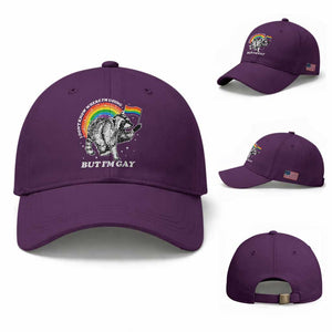 Funny Pride LGBT Racoon Baseball Cap I Don't Know Where I'm Going But I'm Gay Rainbow TS11 Baseball Cap Universal Fit Purple Print Your Wear