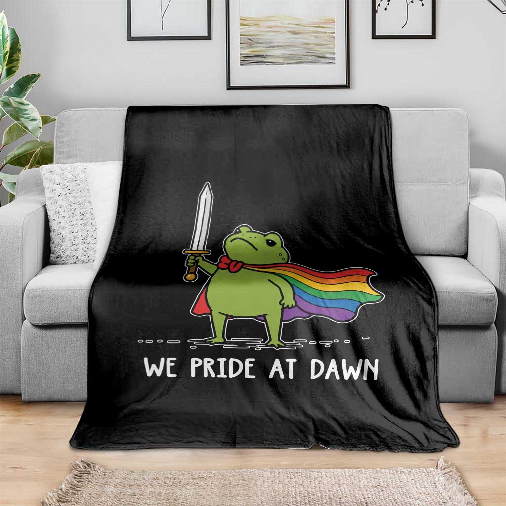 We Pride At Dawn Throw Blanket Funny LGBT Frog Rainbow Pride Month TS11 Print Your Wear