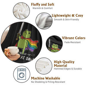 We Pride At Dawn Throw Blanket Funny LGBT Frog Rainbow Pride Month TS11 Print Your Wear