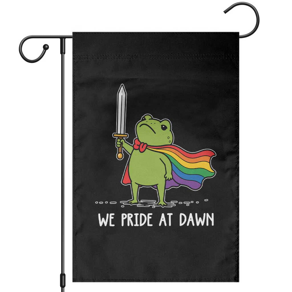 We Pride At Dawn Garden Flag Funny LGBT Frog Rainbow Pride Month TS11 Black Print Your Wear