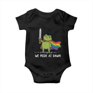 We Pride At Dawn Baby Onesie Funny LGBT Frog Rainbow Pride Month TS11 Black Print Your Wear