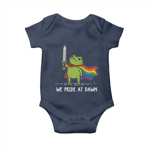 We Pride At Dawn Baby Onesie Funny LGBT Frog Rainbow Pride Month TS11 Navy Print Your Wear