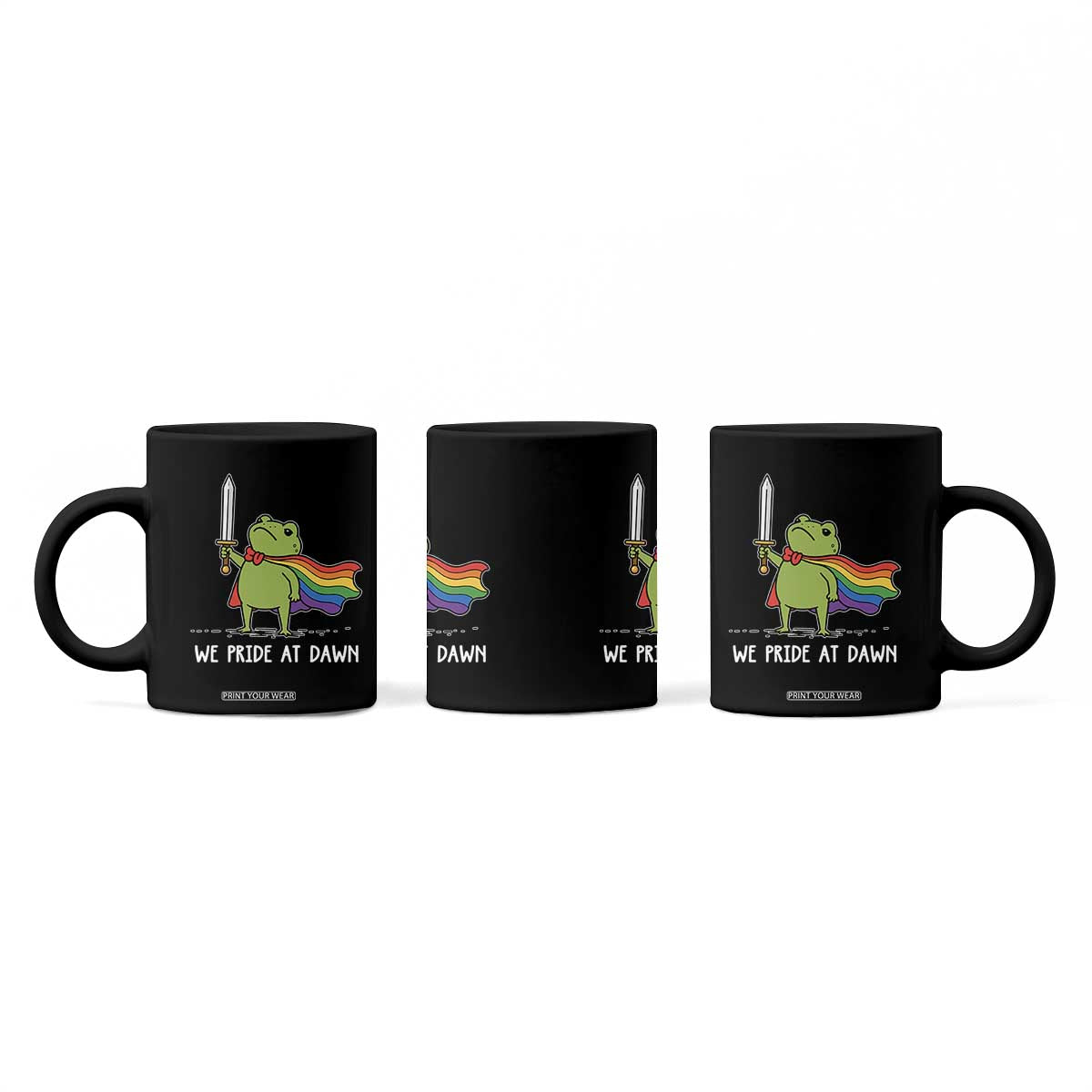We Pride At Dawn Coffee Mug Funny LGBT Frog Rainbow Pride Month TS11 Print Your Wear