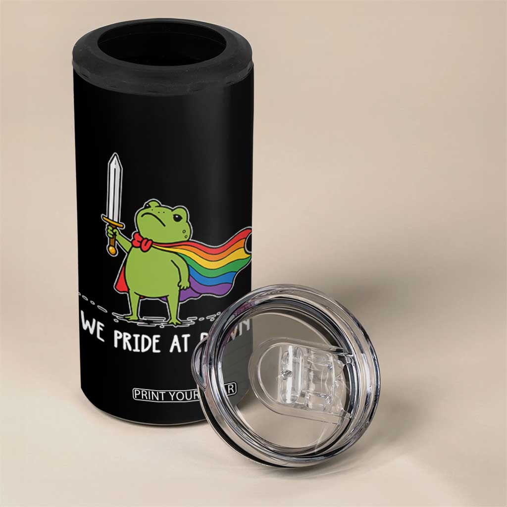 We Pride At Dawn 4 in 1 Can Cooler Tumbler Funny LGBT Frog Rainbow Pride Month TS11 Print Your Wear