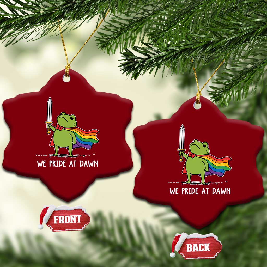 We Pride At Dawn Ceramic Ornament Funny LGBT Frog Rainbow Pride Month TS11 Print Your Wear