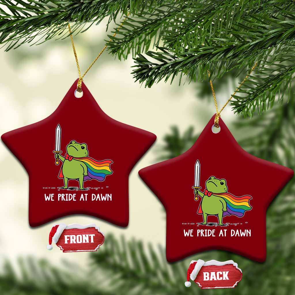 We Pride At Dawn Ceramic Ornament Funny LGBT Frog Rainbow Pride Month TS11 Print Your Wear