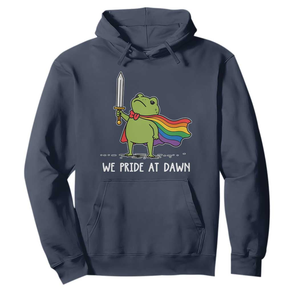 We Pride At Dawn Hoodie Funny LGBT Frog Rainbow Pride Month TS11 Navy Print Your Wear