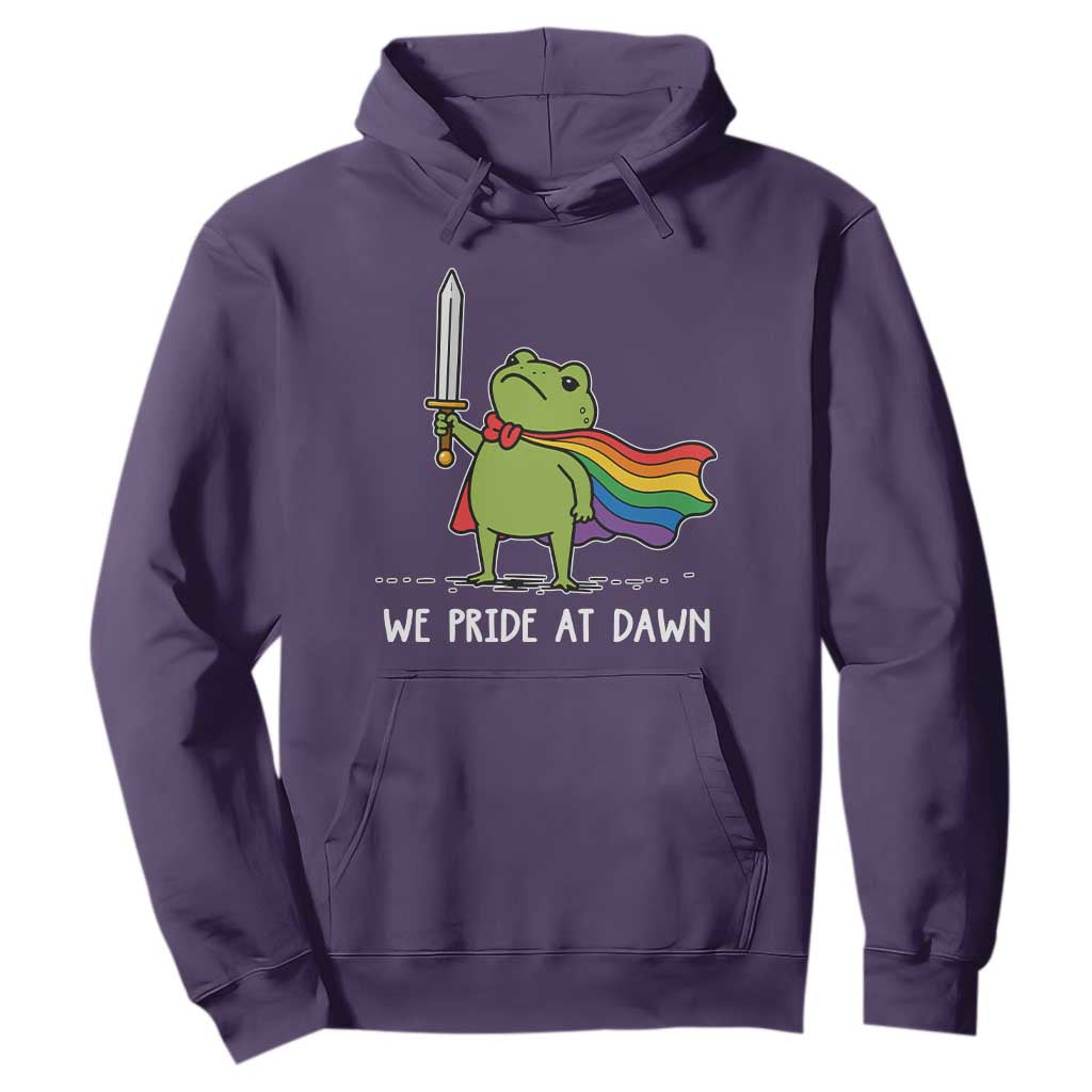 We Pride At Dawn Hoodie Funny LGBT Frog Rainbow Pride Month TS11 Purple Print Your Wear